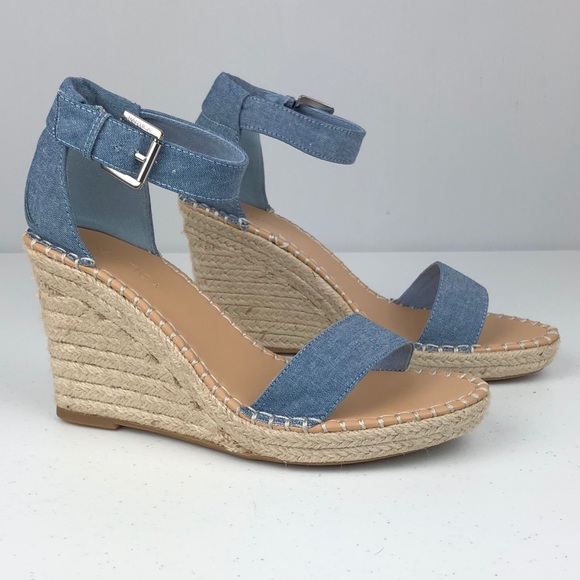 chambray espadrille wedges